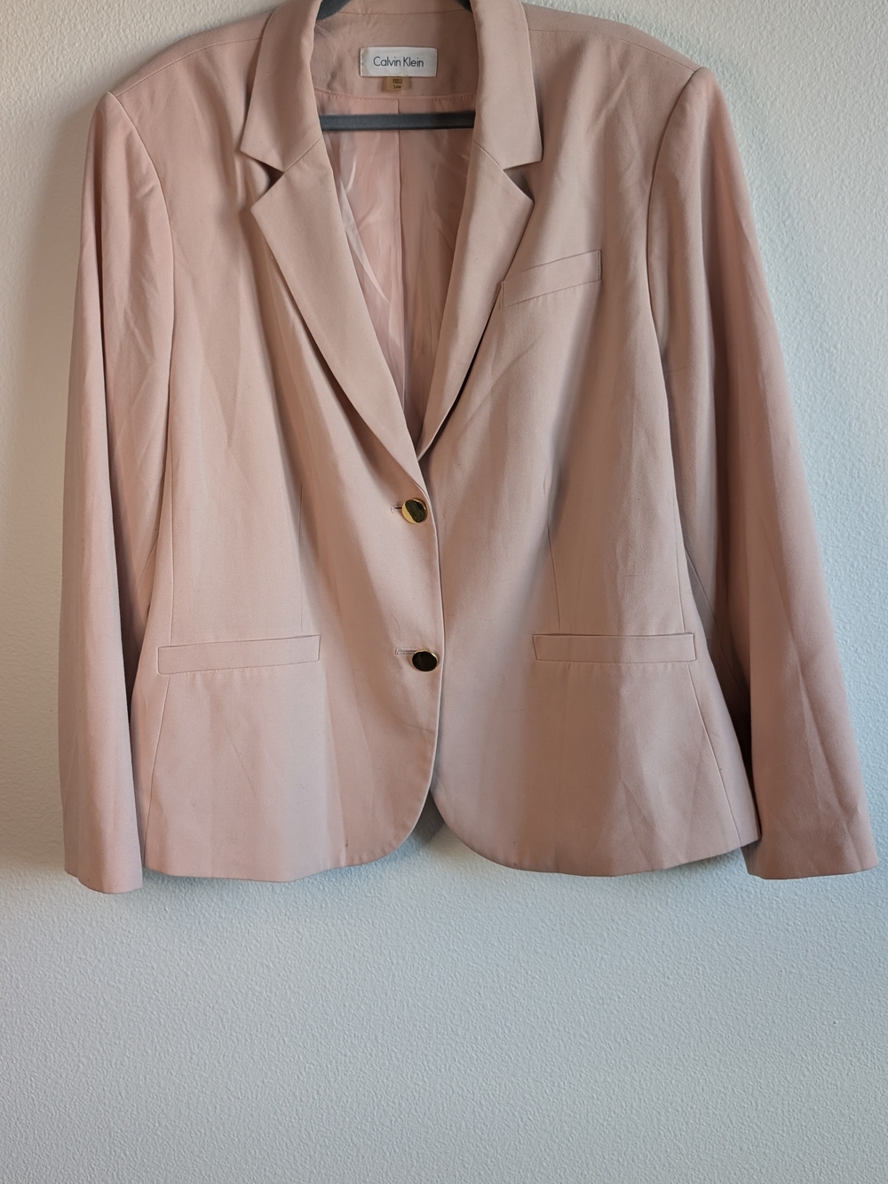 Calvin Klein Women's Light Blush Pink Tailored Blazer